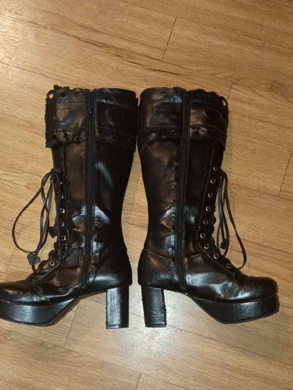 ANGELIC IMPRINT HEART CUTOUT PLATFORMS — ARCHIVE PIECE - Picture 12 of 16